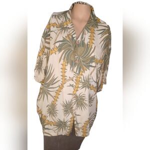 Diamond Head Sportswear White Green Pineapple Print Shirt